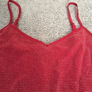 Express Red Shimmery Tank Top